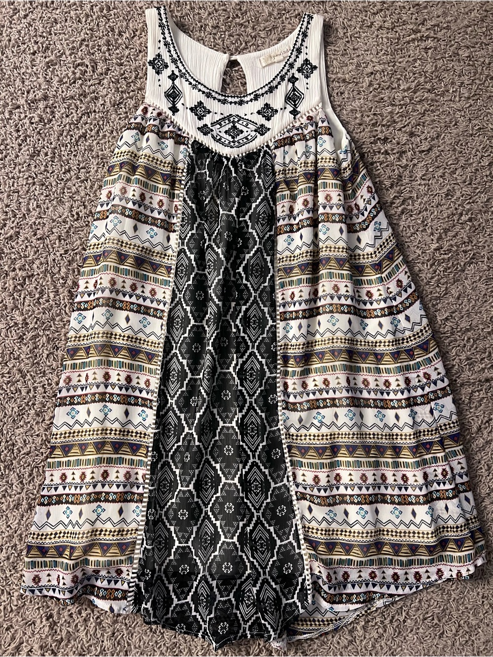 New Rewind Women’s S Multicolor Geometric Shift Dress Sleeveless